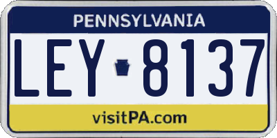 PA license plate LEY8137
