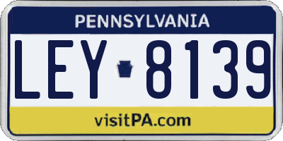PA license plate LEY8139