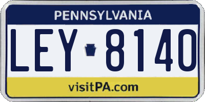 PA license plate LEY8140