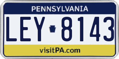 PA license plate LEY8143