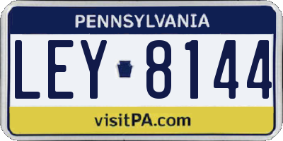 PA license plate LEY8144
