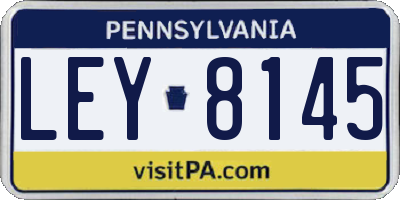 PA license plate LEY8145