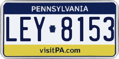 PA license plate LEY8153