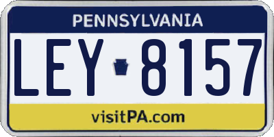 PA license plate LEY8157