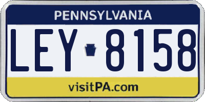 PA license plate LEY8158