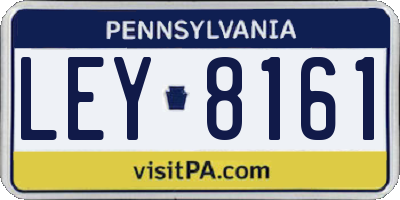 PA license plate LEY8161