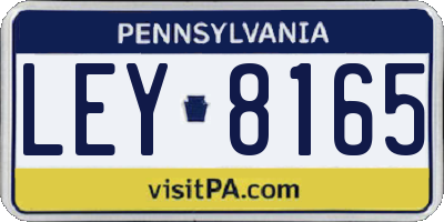 PA license plate LEY8165