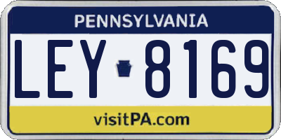PA license plate LEY8169