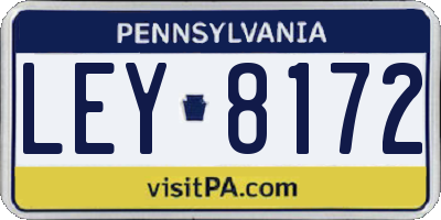 PA license plate LEY8172
