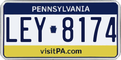 PA license plate LEY8174