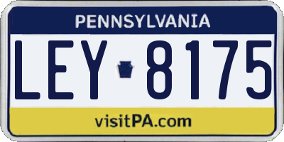 PA license plate LEY8175