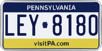 PA license plate LEY8180