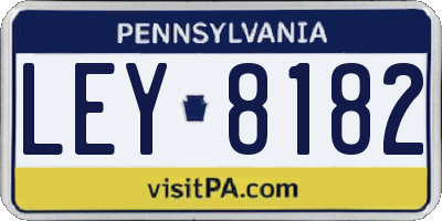 PA license plate LEY8182