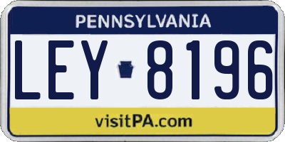 PA license plate LEY8196