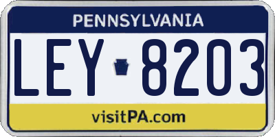 PA license plate LEY8203