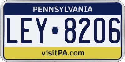 PA license plate LEY8206