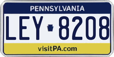 PA license plate LEY8208
