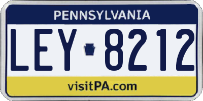 PA license plate LEY8212