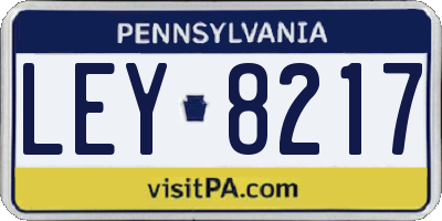 PA license plate LEY8217