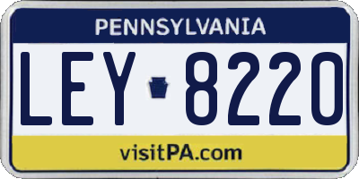 PA license plate LEY8220