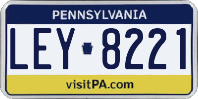 PA license plate LEY8221