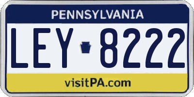 PA license plate LEY8222