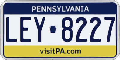 PA license plate LEY8227