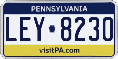 PA license plate LEY8230