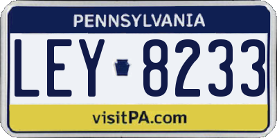 PA license plate LEY8233