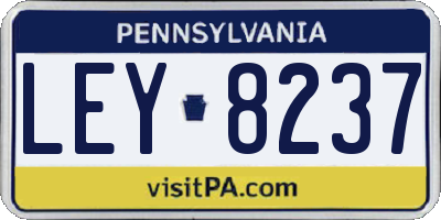 PA license plate LEY8237