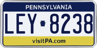 PA license plate LEY8238
