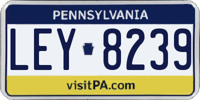 PA license plate LEY8239