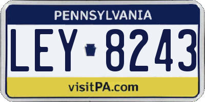 PA license plate LEY8243
