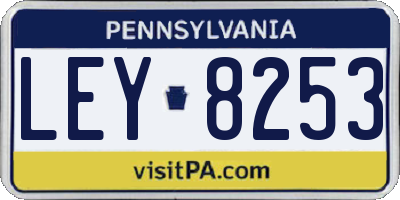 PA license plate LEY8253