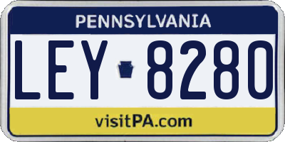PA license plate LEY8280
