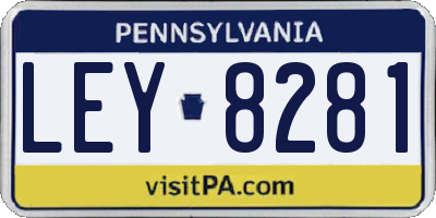 PA license plate LEY8281