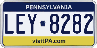 PA license plate LEY8282