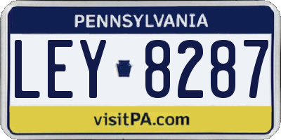 PA license plate LEY8287