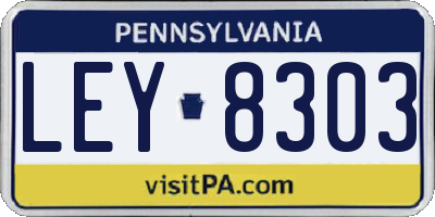 PA license plate LEY8303