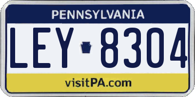 PA license plate LEY8304