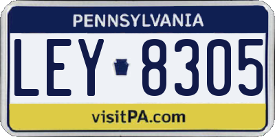 PA license plate LEY8305