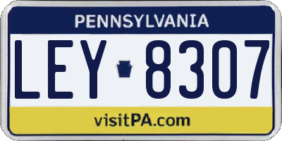 PA license plate LEY8307