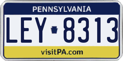 PA license plate LEY8313