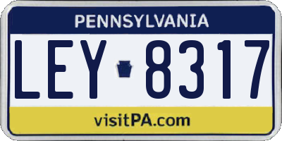 PA license plate LEY8317