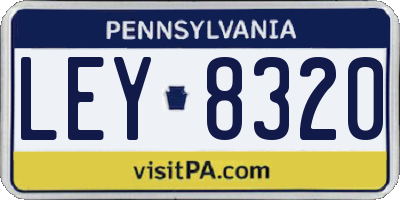 PA license plate LEY8320