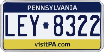 PA license plate LEY8322