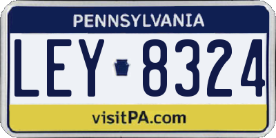 PA license plate LEY8324