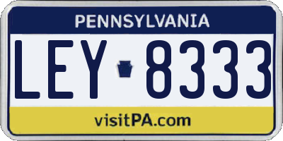 PA license plate LEY8333