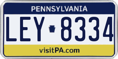 PA license plate LEY8334