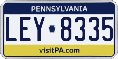 PA license plate LEY8335